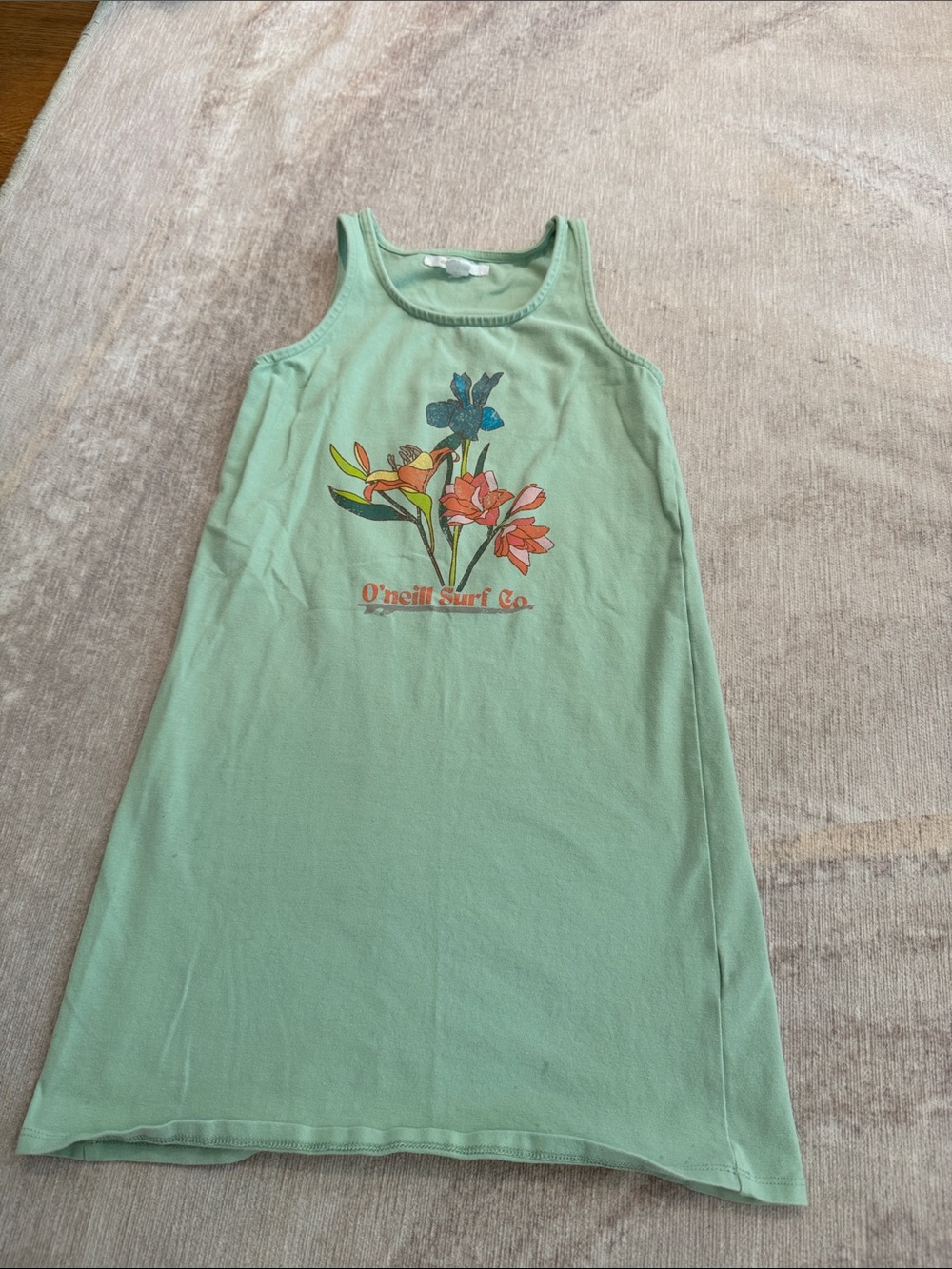 O'Neill Girls Mint Green Floral Tank Dress